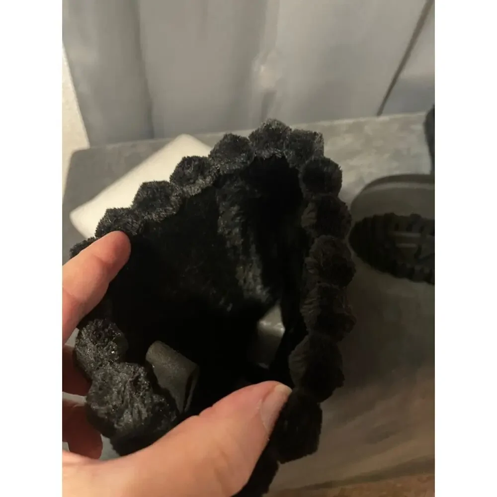 Cozy Black Faux Fur Platform Winter Boots
